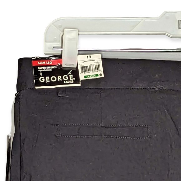 George Millennium Slim Fit Super Stretch Classic Fit Black Pant Size 12 - Picture 6 of 15